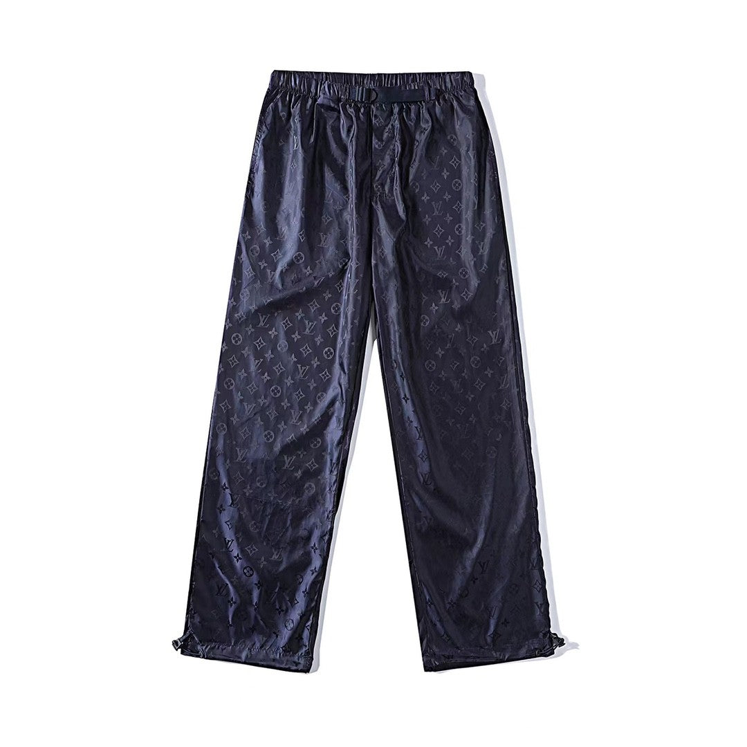 Men's Summer Solid Colour Subtle Pattern Logo Print Stretch Waistband Casual Trousers Pants #77961