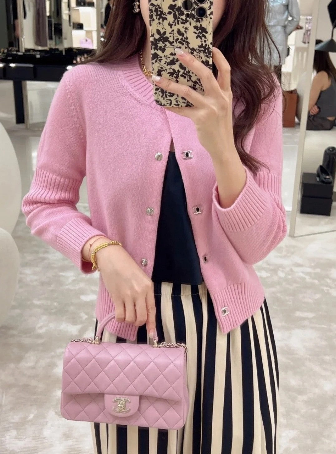 Women's Spring And Autumn Solid Color Round Neck Single Breasted Long Sleeved Knit Sweater Jacket #73426