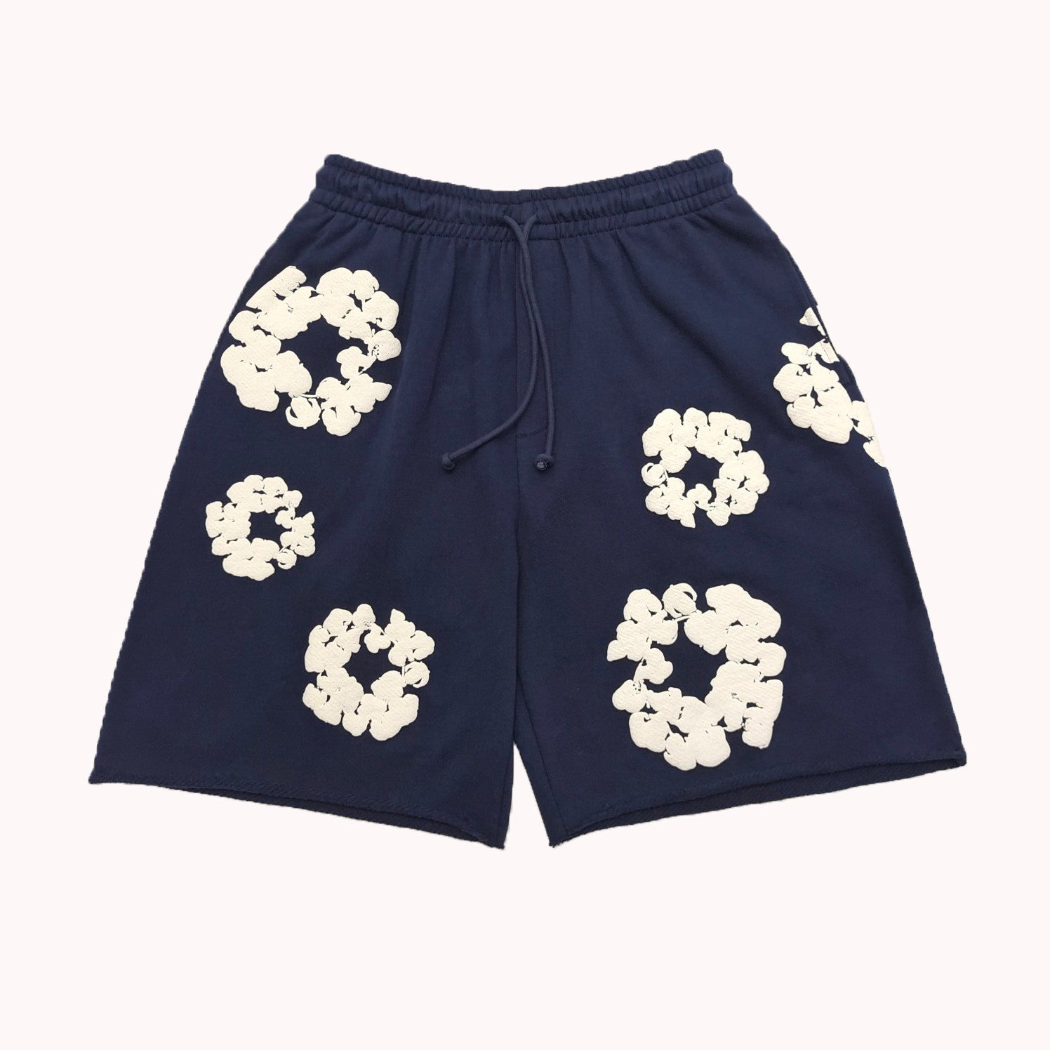Denim Tears Men Women Spring Summer Trend High Street Kapok Flower Casual Cotton Loose Shorts Fashion Pants Ngvp #8876
