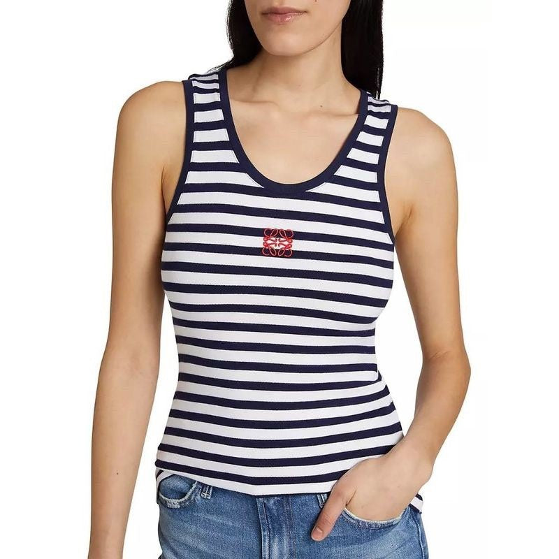 Women's Summer Pattern Printed Stripe Round Neck Sleeveless Tank Top Vest #72676