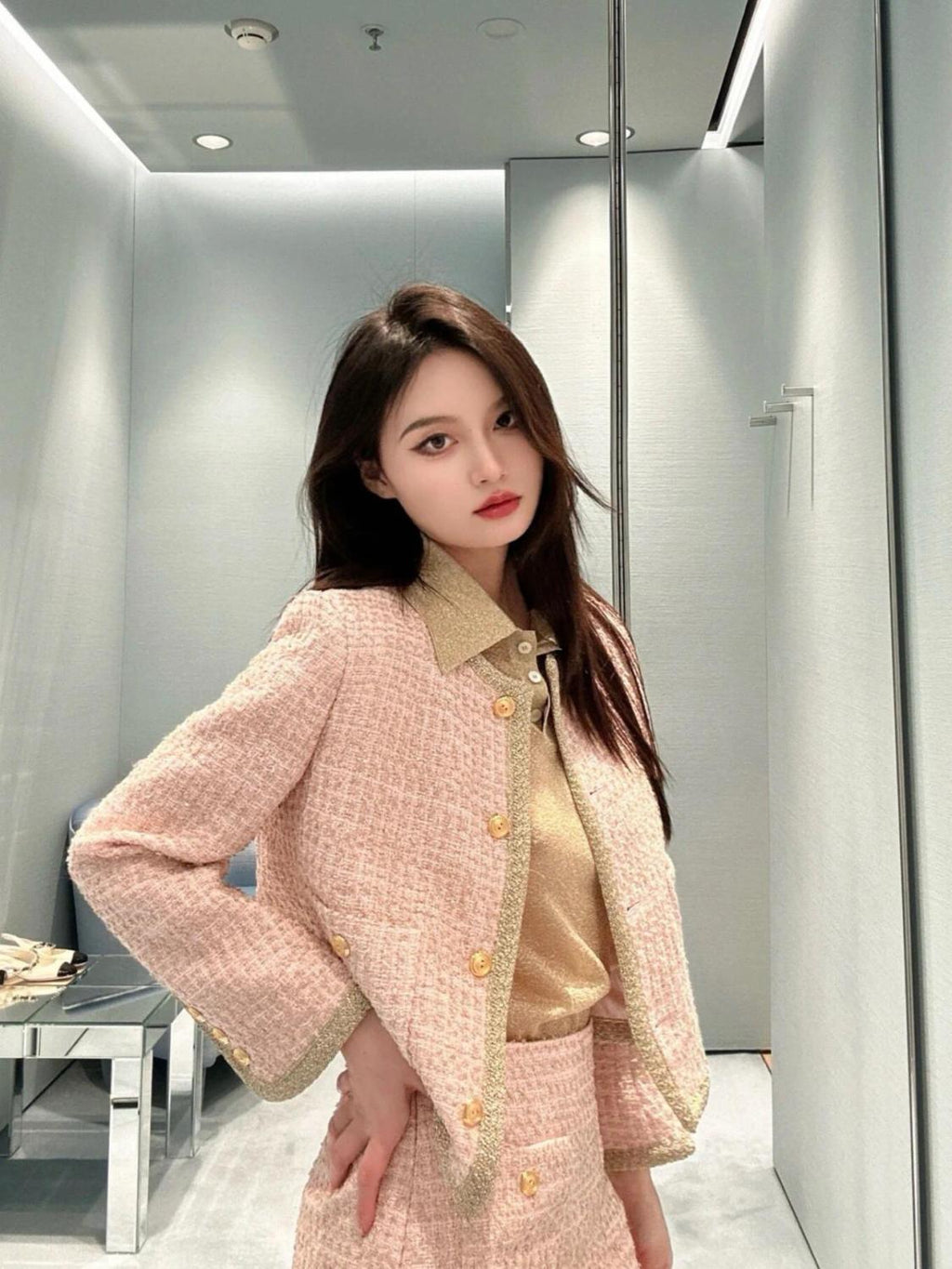 Women's Spring/Summer Applique Logo Oversized Stretch Short Sleeve Polo Shirt T-Shirt #74947