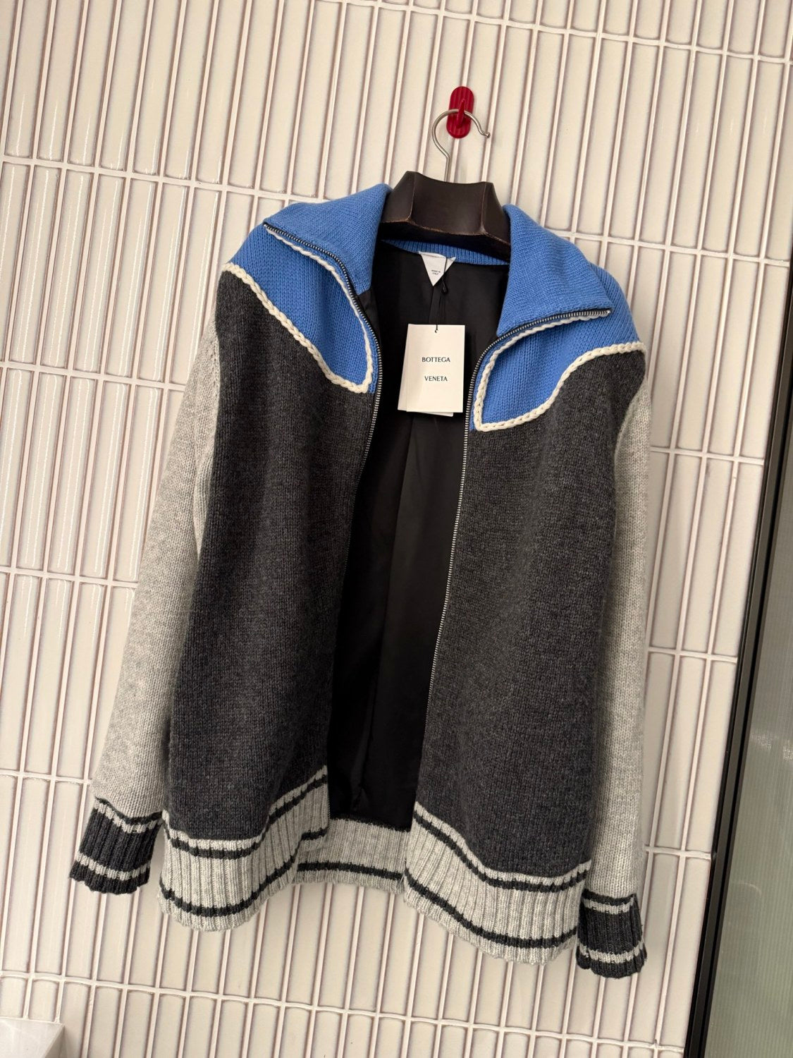 BV 2025 Men's Women's Color-Blocked Design Wool Knit Jacket #82542A