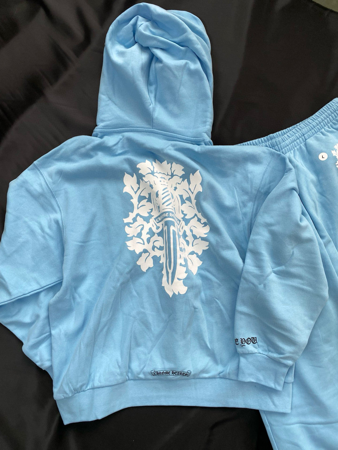 Men's Autumn and Winter Blue Long Sleeve Hooded Sweatshirt Stretch Sweatpants Pants Set Suit #97987