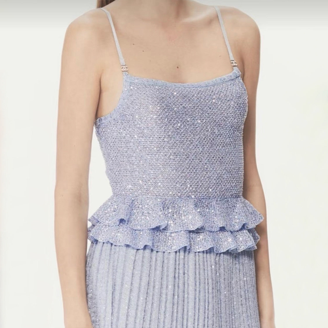 Women's Spring/Summer Sequins Lace Solid Color Casual Camisole Vest Ngvp #1397