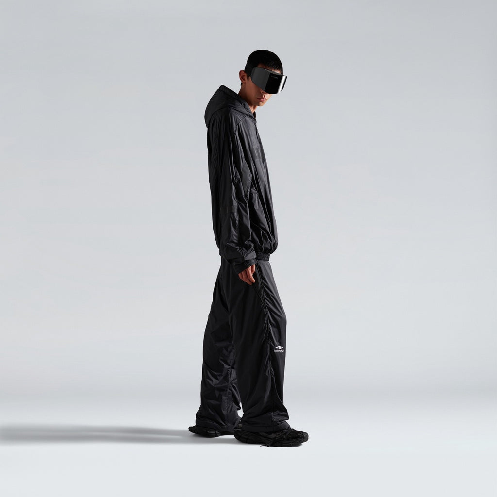 26SS Early Spring Technology Nylon Color-Blocked Drawstring Fleece Warm Climbing Ski Loose Straight Casual Long Pants #194273