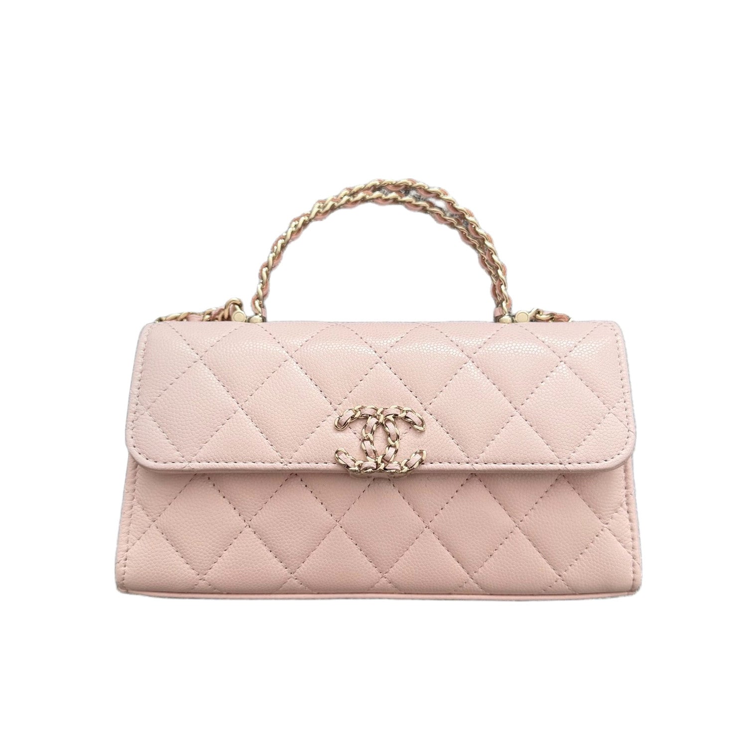 Women's Solid Color Diamond Pattern Chain Shoulder Strap Grain Embossed Leather Flap Bag Single Shoulder Handbag Crossbody Bags #77513