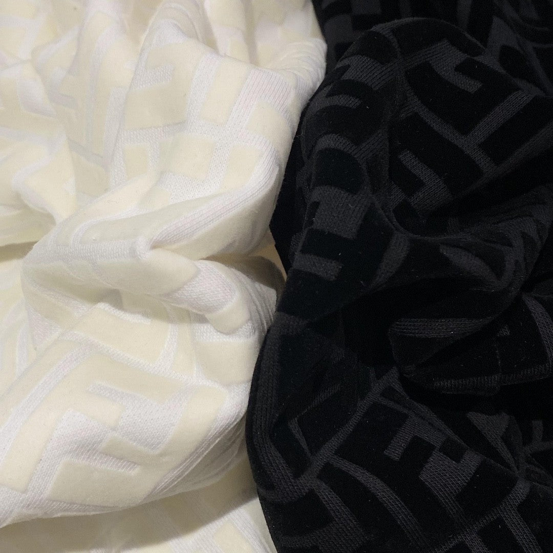 Men's Spring/Summer FF Full Print Cotton Solid Color Lace Up Loose Bermuda Shorts #72325