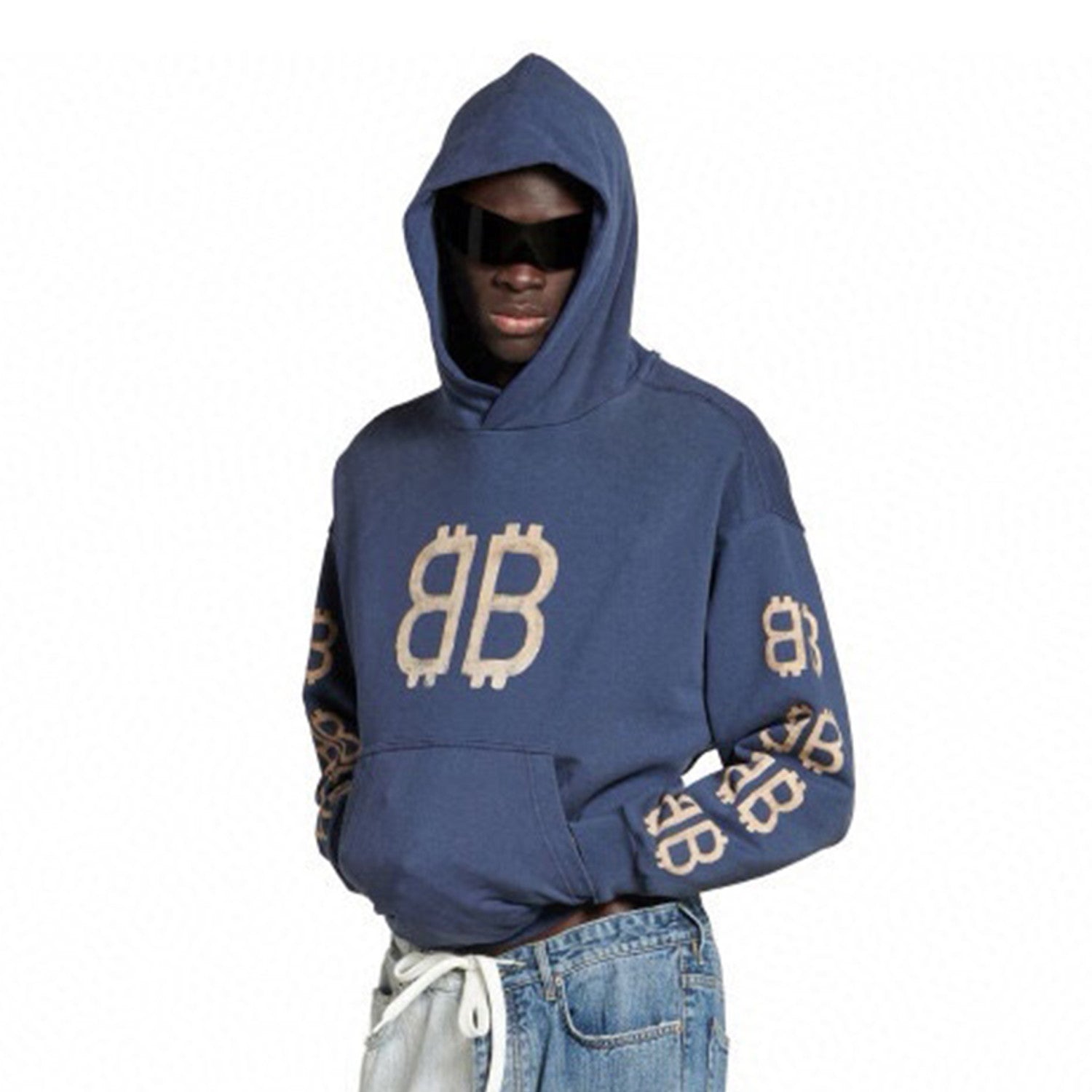 Men's Spring And Autumn Bitcoin Printed Logo Hooded Sweatshirt Fashion High Street Trend Long Sleeve Top Pullover Hoodies Ngvp #8692