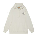 Men's And Women's Spring And Fall Solid Color Loose Casual Logo Hooded Sweater Pullover Sweater #98487