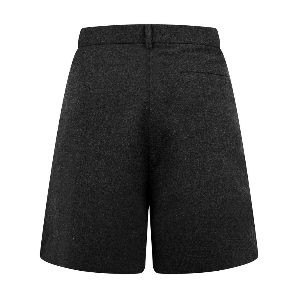 Women's Spring/Summer Solid Color Pattern Printed Mid Waist Casual Wool Shorts #76172