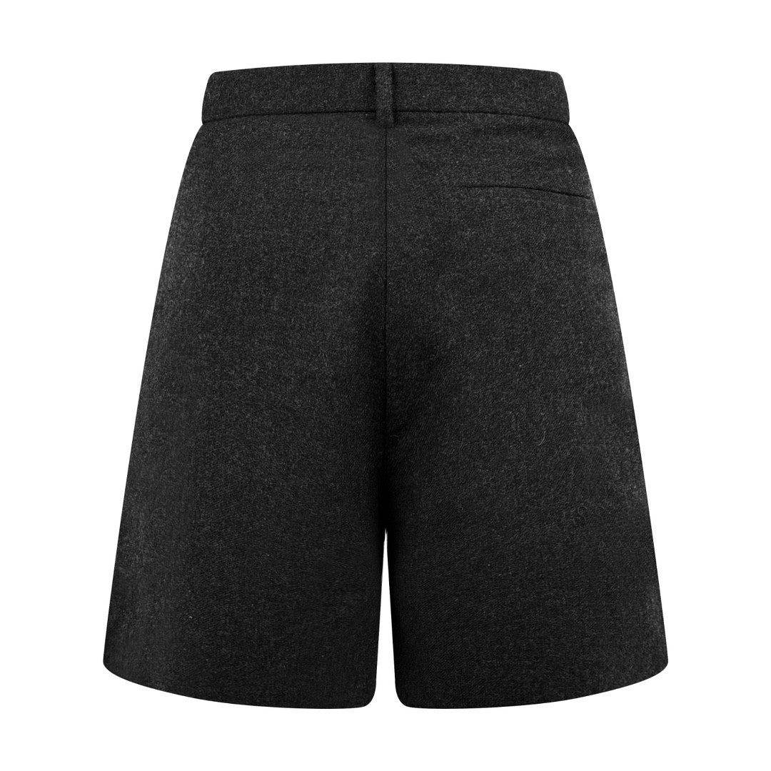 Women's Spring/Summer Solid Color Pattern Printed Mid Waist Casual Wool Shorts #76172