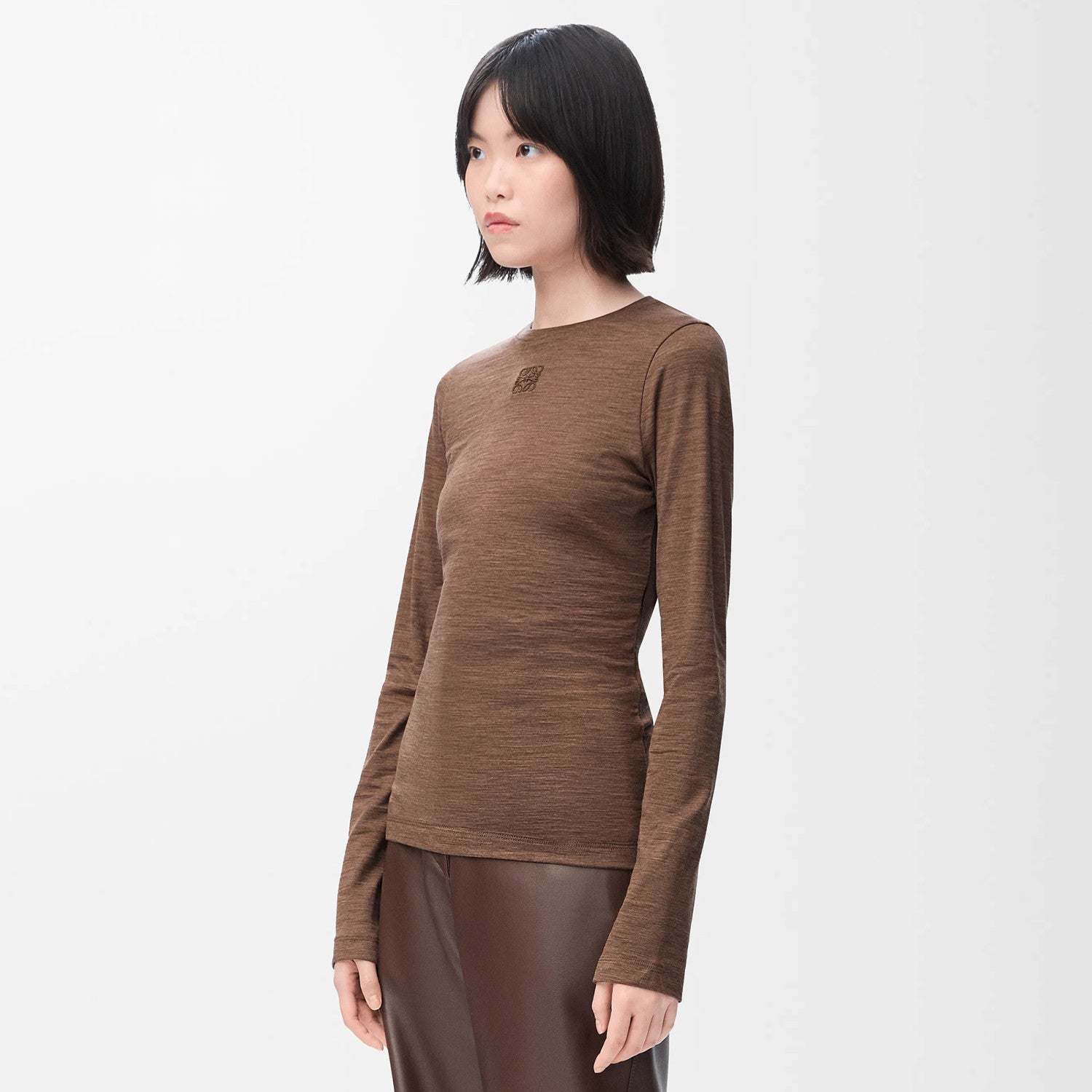 Women's Spring Summer Embroidered Logo Printed Solid Color Cotton Long Sleeve T-Shirt #76162