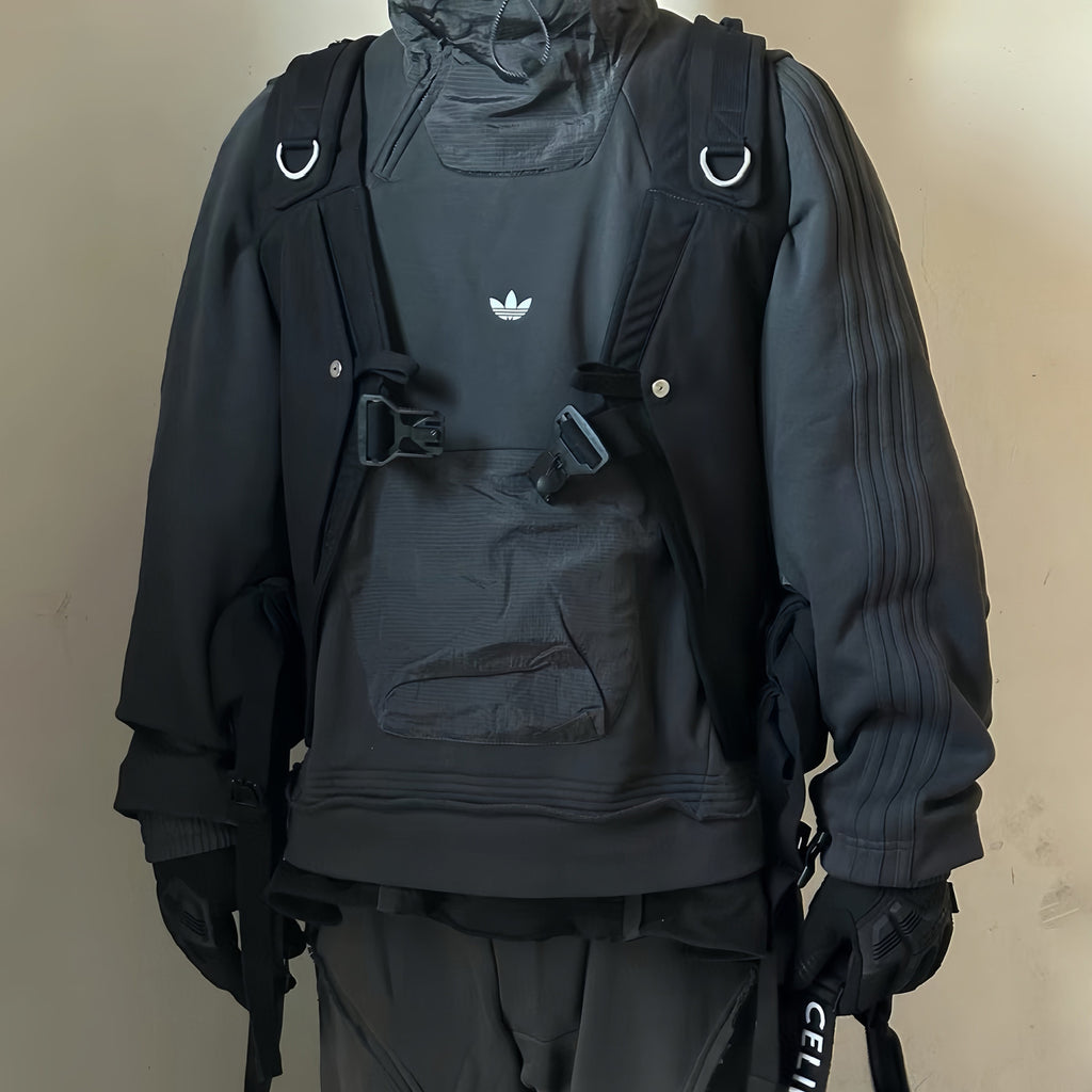 Originals X HAMCUS Men's and Women's Colour Blocking Chest Small Logo Pocket Hooded Sweatshirt Pullover #99191