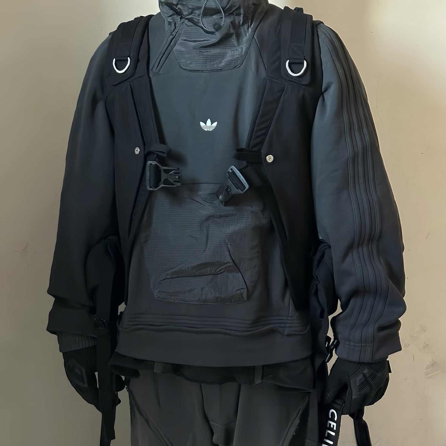 Originals X HAMCUS Men's and Women's Colour Blocking Chest Small Logo Pocket Hooded Sweatshirt Pullover #99191