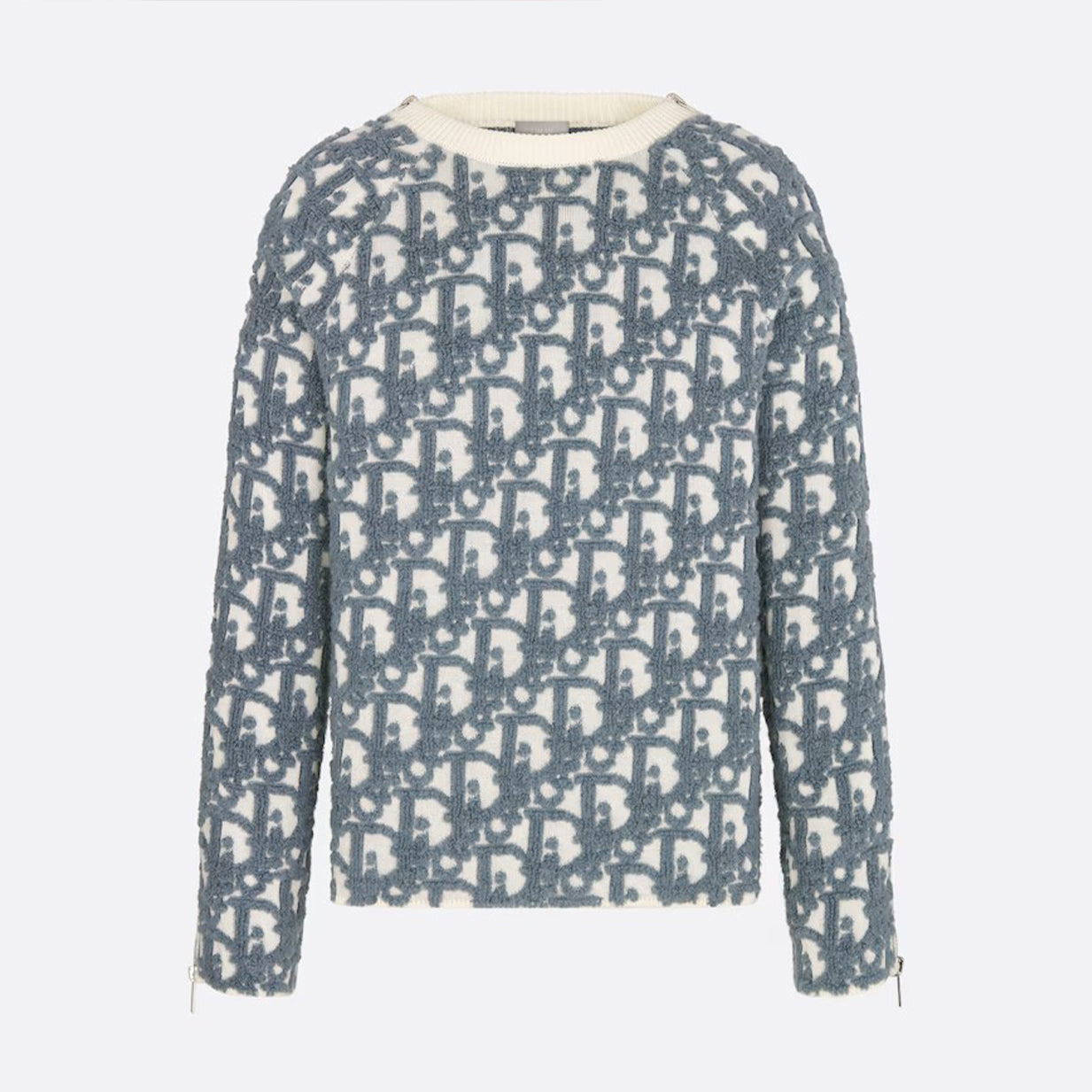 CD Men's Spring. Autumn and Winter Oblique Printed Round Neck Long Sleeve Solid Color Fitted Sweater #72184