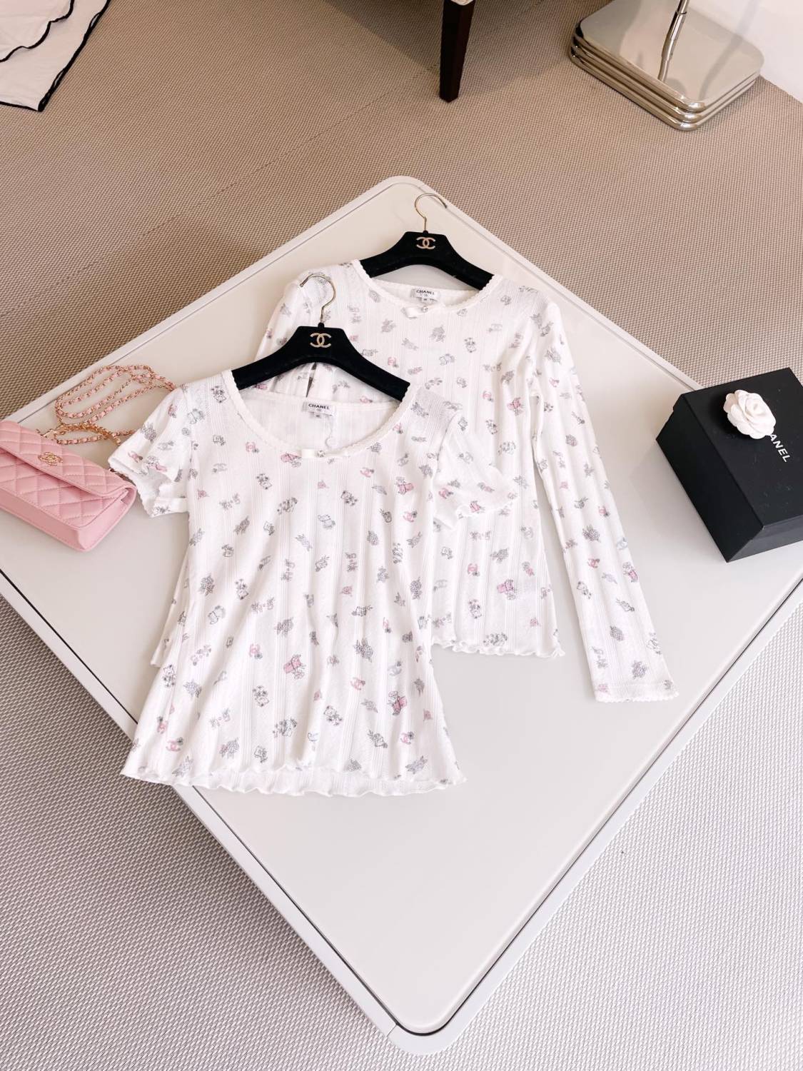 Women's Summer White Bow Rhinestone Hollow Lace Knit Short Sleeve Top T-Shirt #74474