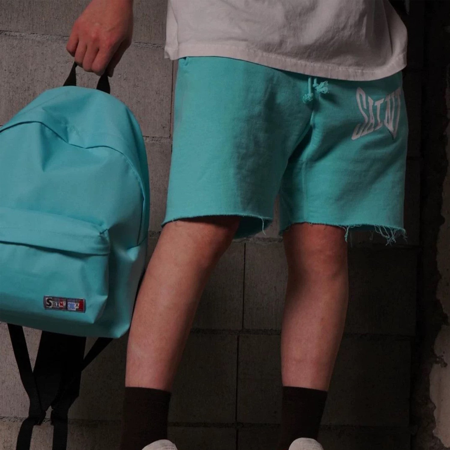 Men's And Women's Retro Color Blocked Fashionable High Street Trendy Casual Elastic Waist Drawstring Shorts  Ngvp #9239