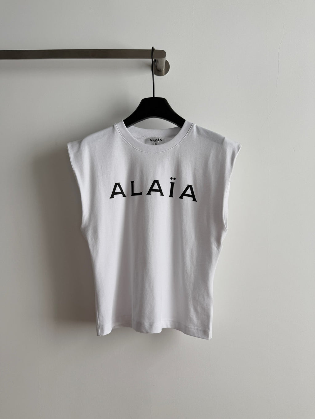 Women's Summer Solid Color Letter Printed Cotton Knit Sleeveless T-Shirt Top #74733