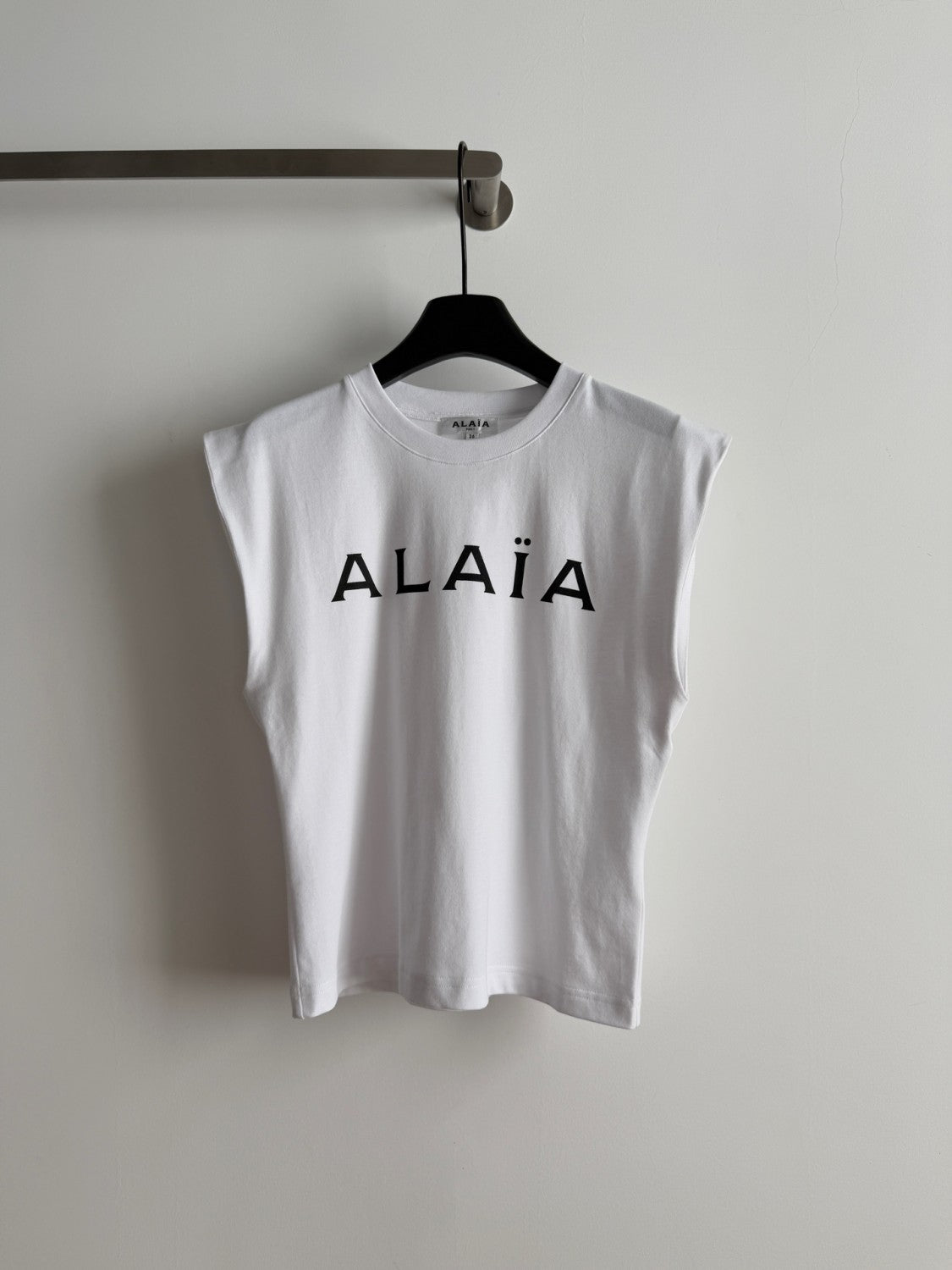 Women's Summer Solid Color Letter Printed Cotton Knit Sleeveless T-Shirt Top #74733