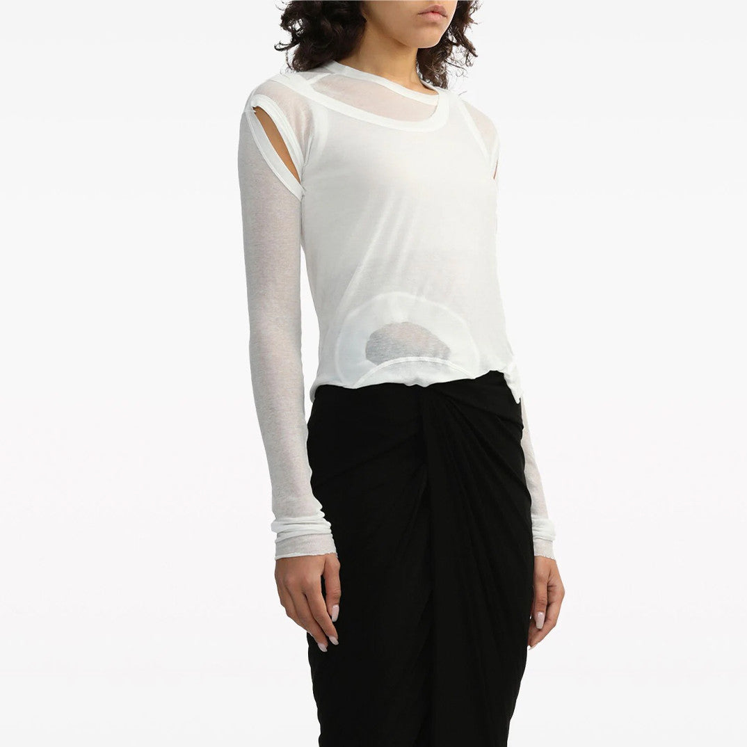 Women's Spring. Summer And Autumn Solid Color Layered Style Cotton Round Neck Pullover Long Sleeve Straight T-Shirt Ngvp #9174