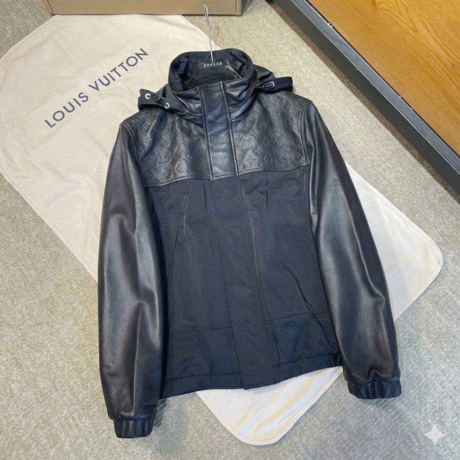 Men's LV 2026 New Collection Patchwork Leather Jacket Coat #82553A