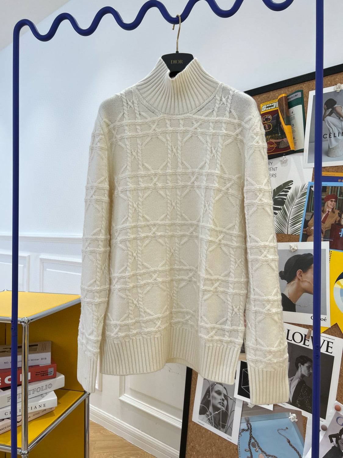 Men's Spring & Autumn Logo Icon Solid Color Plaid Cashmere Fashion Long Sleeve Pullover Knitted Sweater #97968