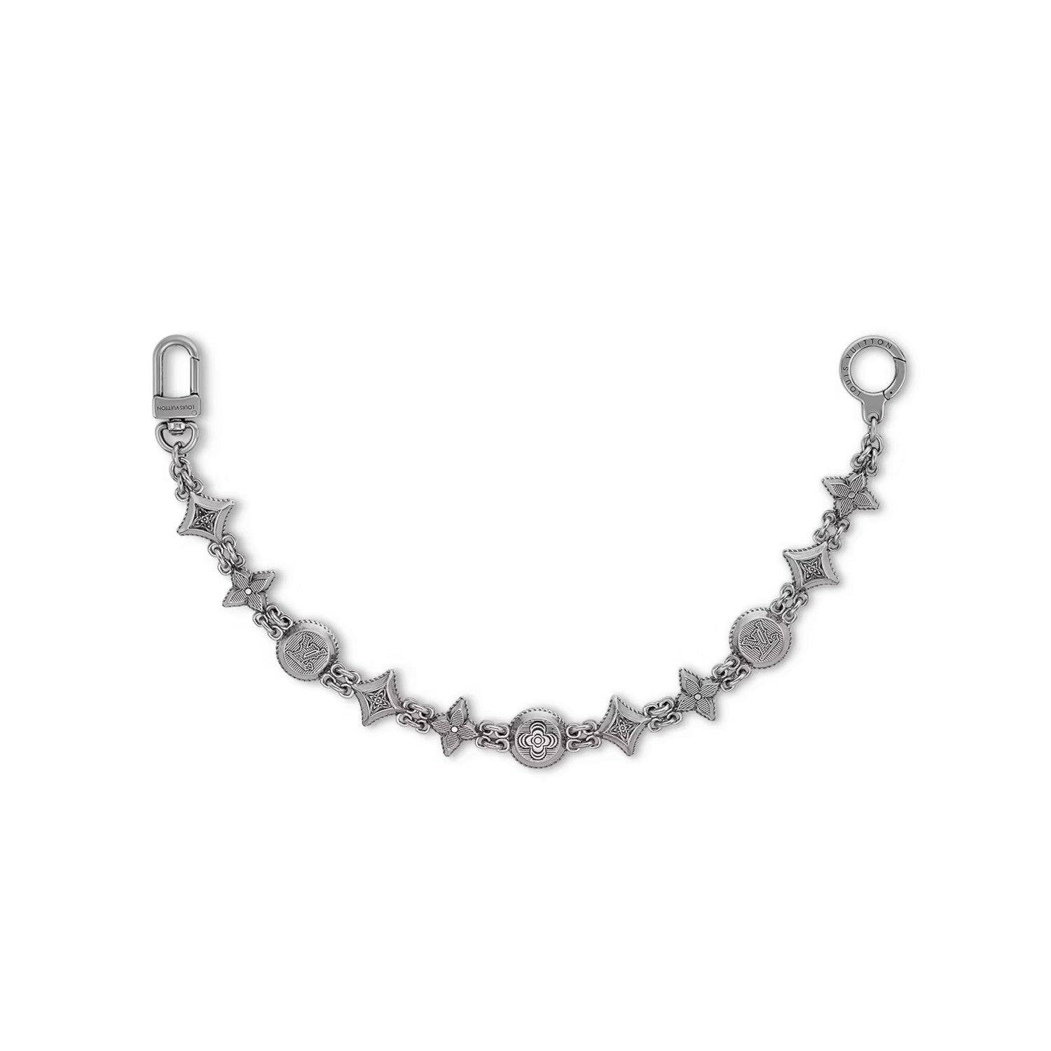 Men's Silver Letter Logo Openwork Design Brass Pant Chain Bag Chain Jewelry #73189