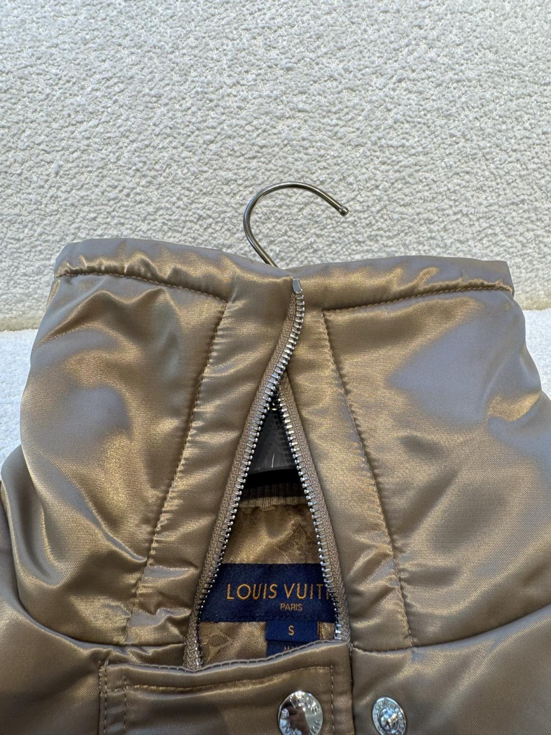 Satin Material Lapel Classic Monogram Aged Pattern Pilot Jacket #194241