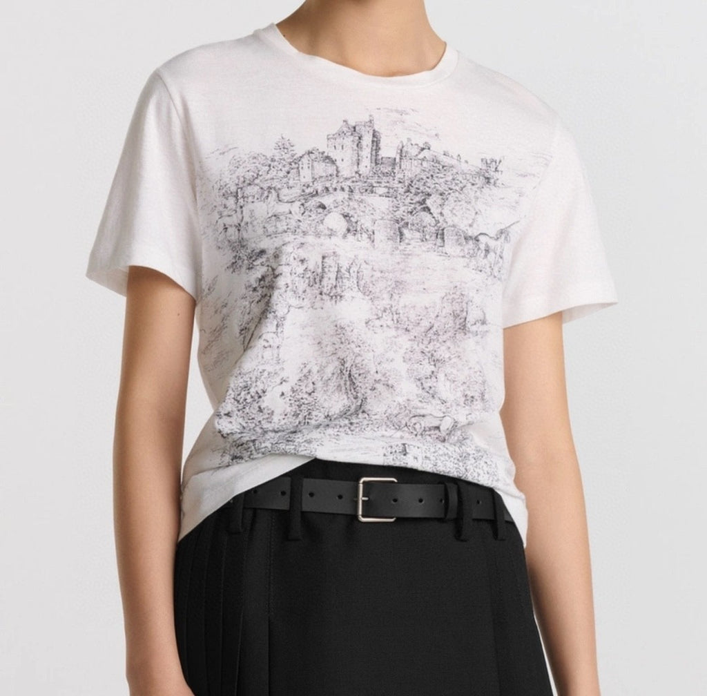 Women's Spring/summer Fashion Holiday Printed T-shirt Round Neck Casual Short Sleeved Top #74234