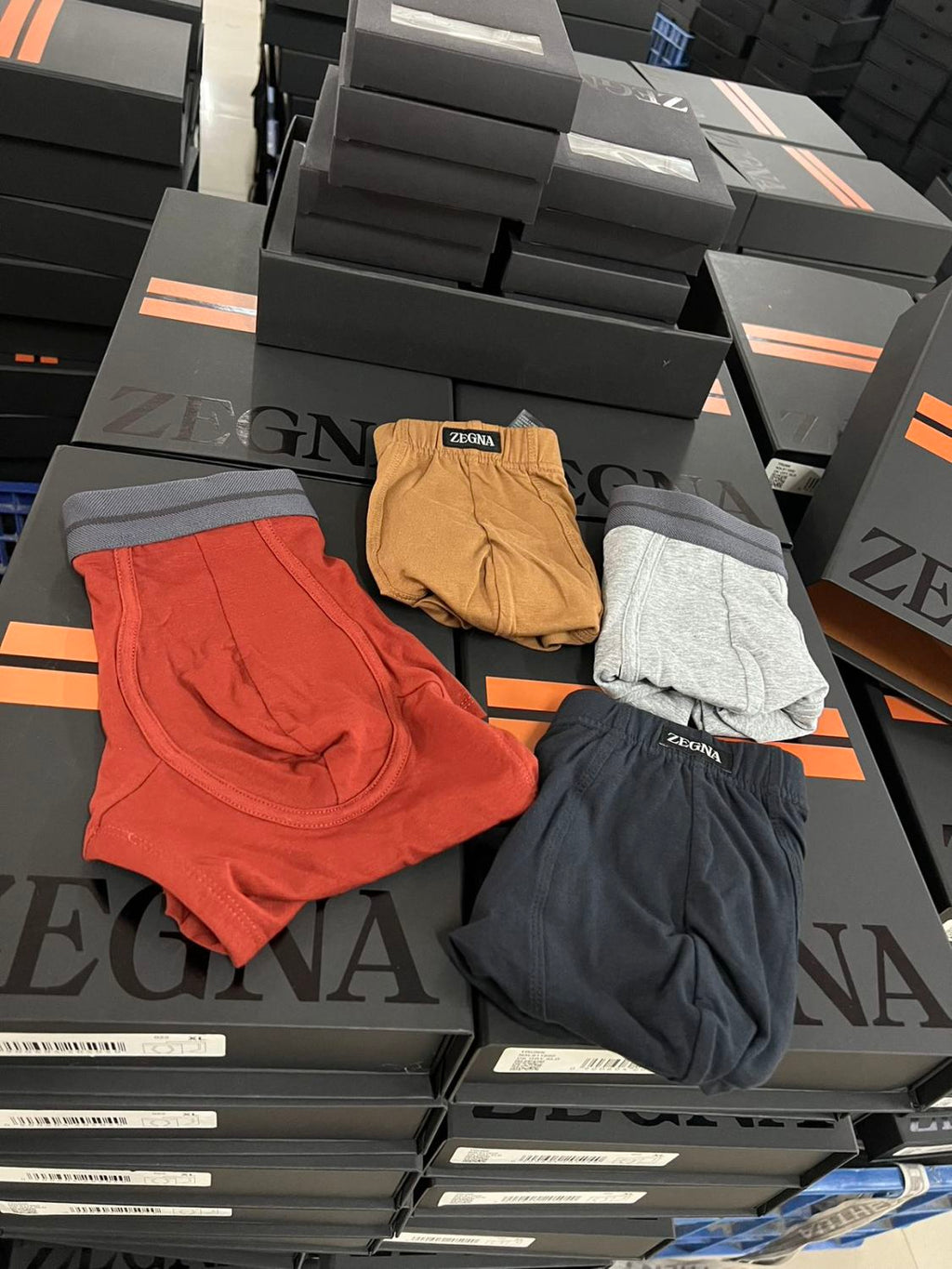 Men's Solid Colour Cotton Boxer Briefs 4 Piece Gift Set Underpant #76715