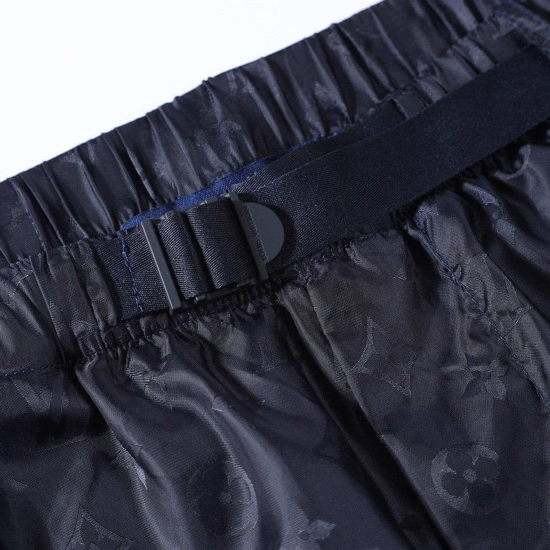 Men's Summer Solid Colour Subtle Pattern Logo Print Stretch Waistband Casual Trousers Pants #77961