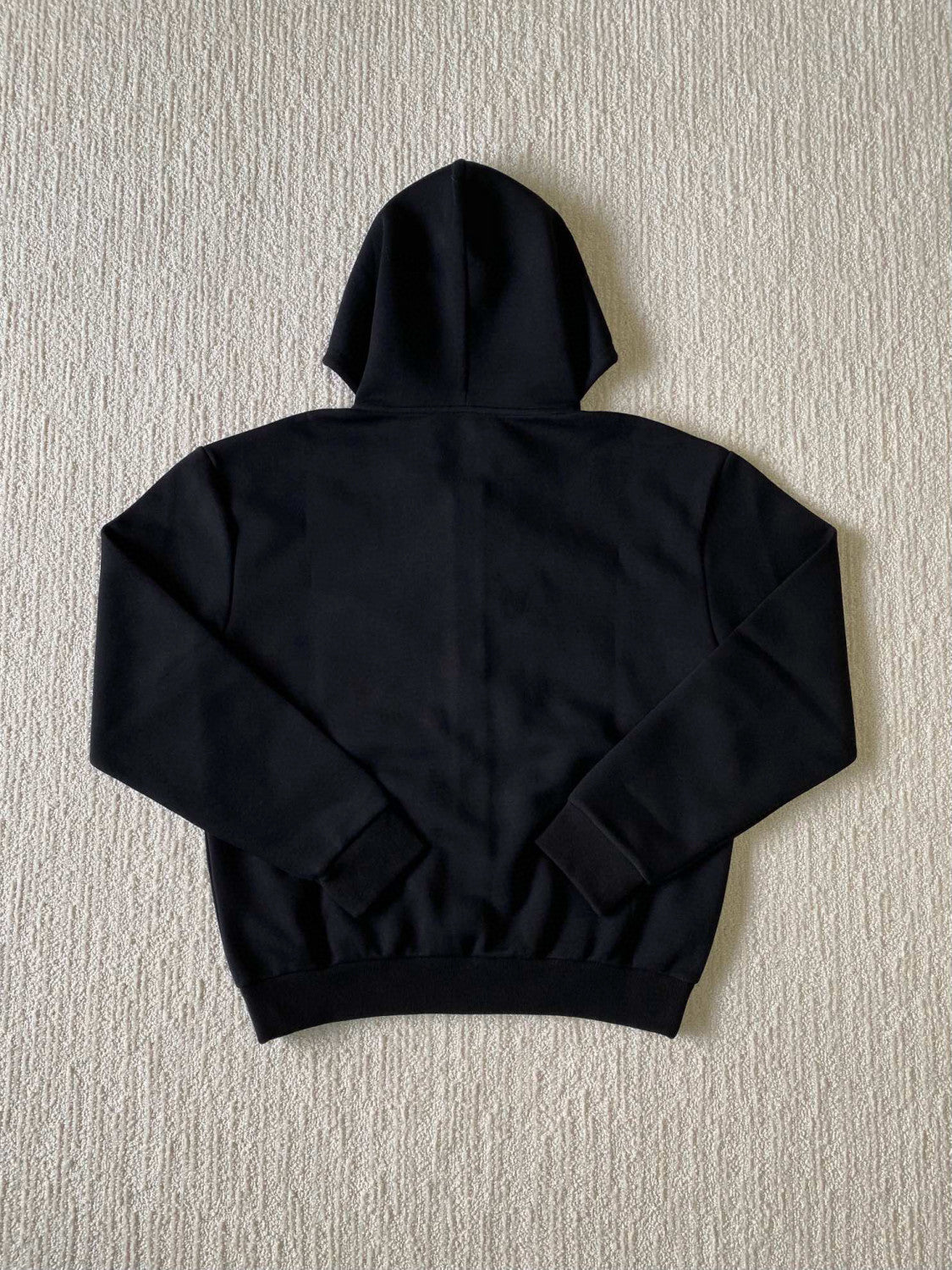 Men's Spring and Fall Pearl Pendant Black Embroidery Knit Zipper Hooded Jacket #98798