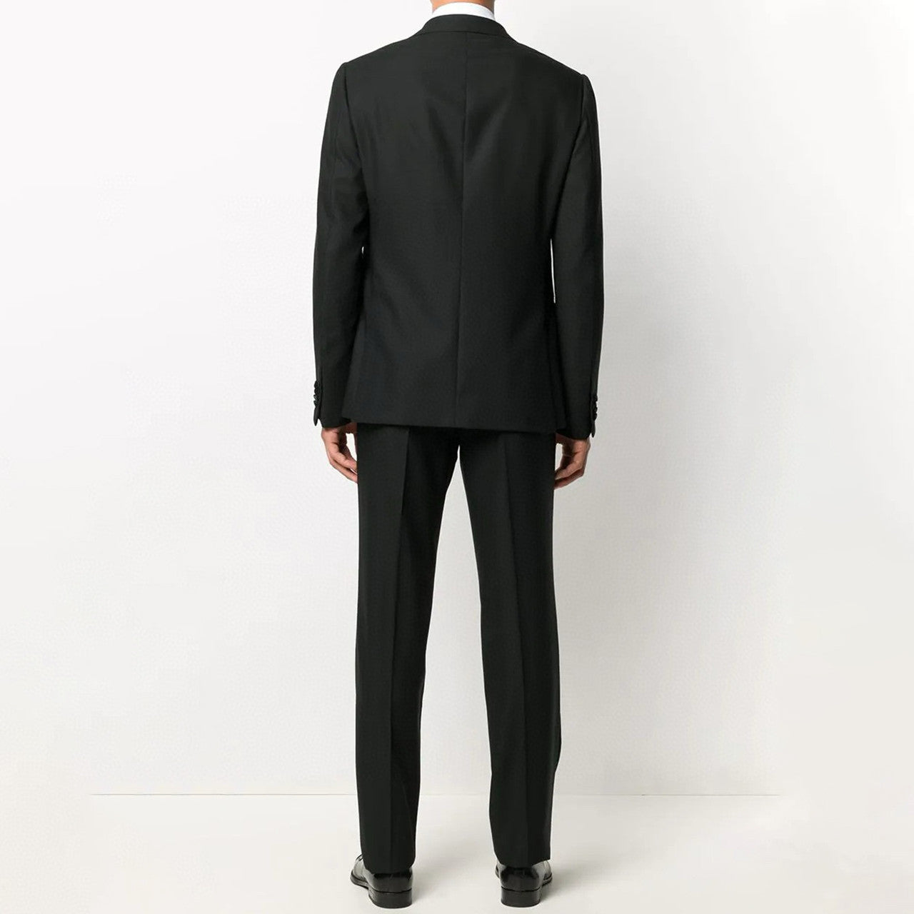 Men's Spring And Fall Black Silk Satin Wool Suit Two-piece High-end Pants High Luxury Suit Jacket Ngvp #7681