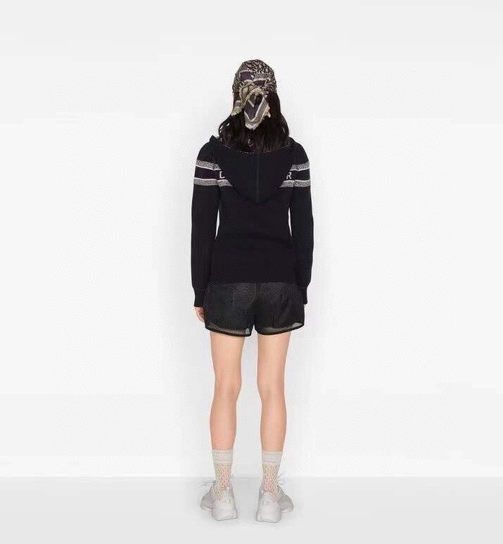 Women's Autumn and Winter Letter Logo Reversible Long Sleeve Zipper Hooded Knit Jacket #72751