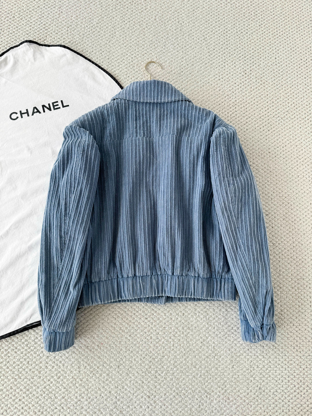 Women's 25K Blue Corduroy Collared Jacket Coat #193903