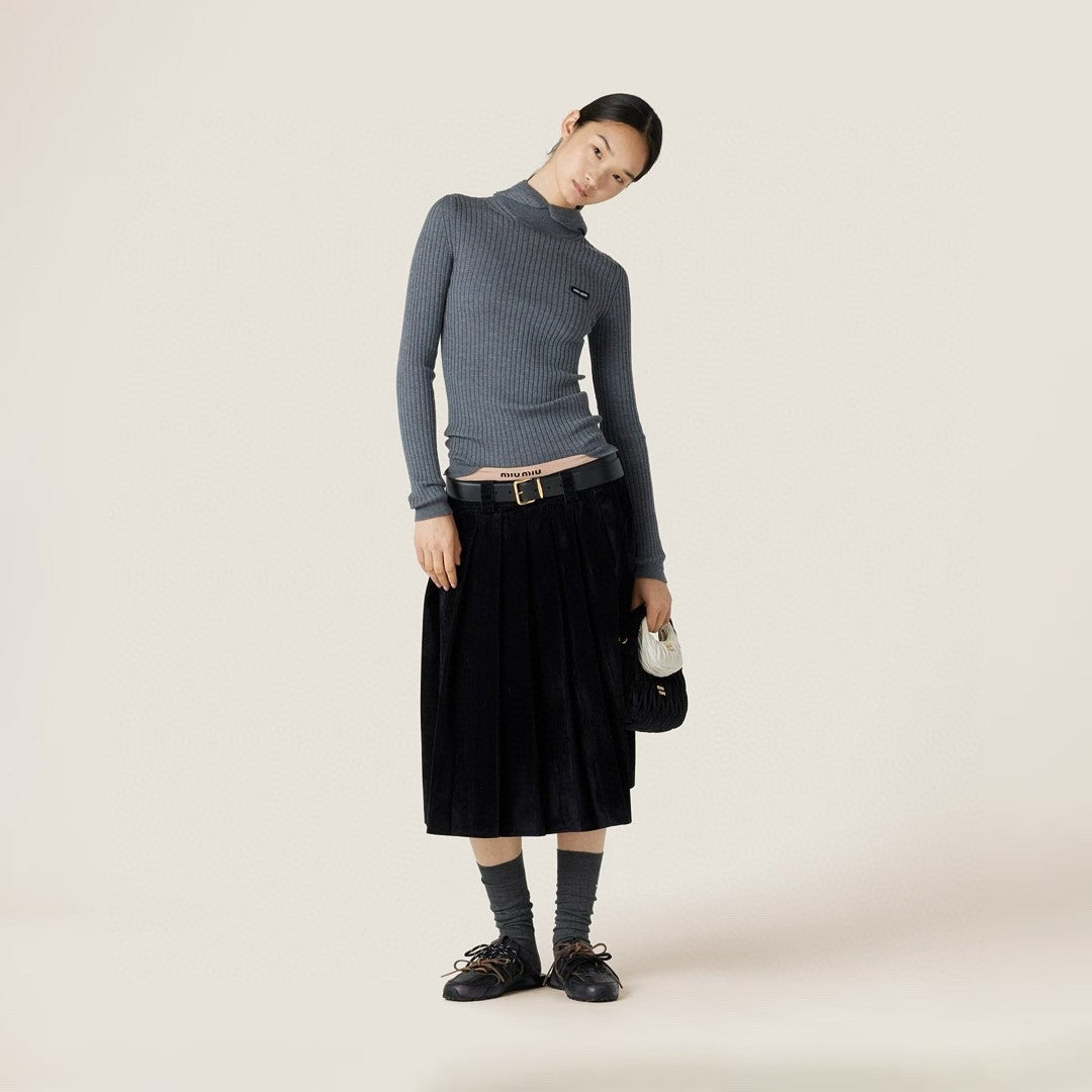 Women's Spring and Autumn Solid Color Wool High Neck Hooded Knitted Sweater #74651