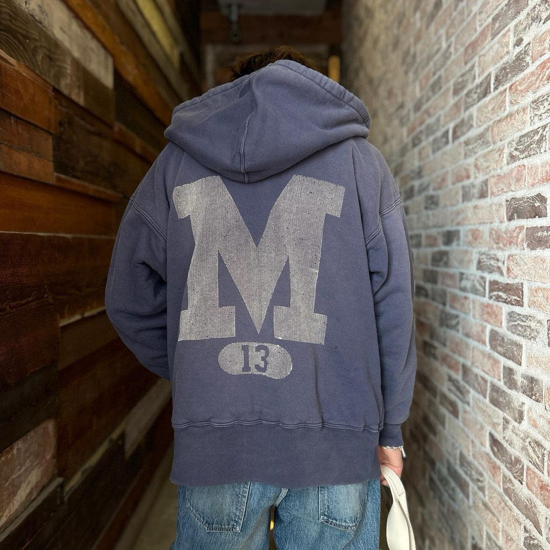 X BerBerJin Men's Spring And Autumn Letter Printed Destruction Vintage Cotton Pullover Sweatshirt Ngvp #7943