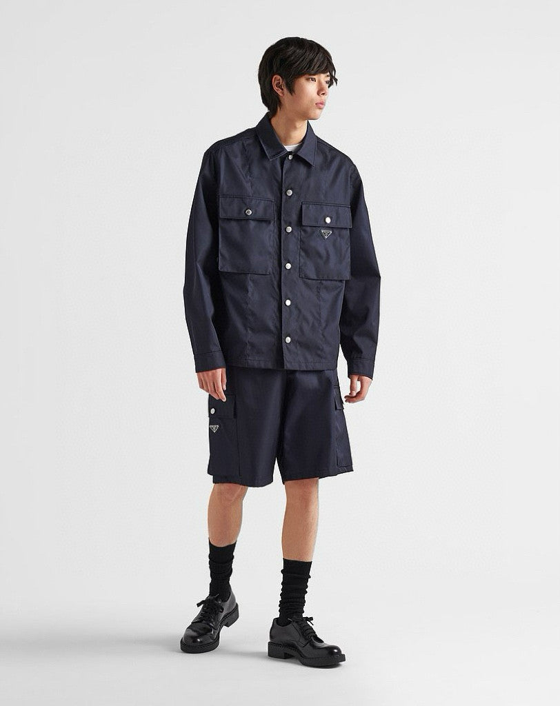 Men's Summer Solid Colour Triangle Logo Nylon Casual Zip Up Shorts Pants #99229