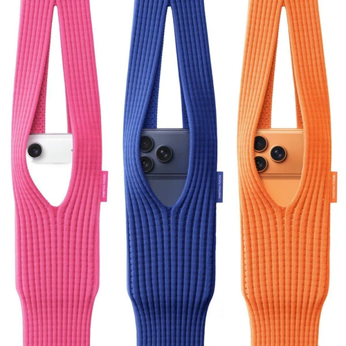 2025 New iPhone Pocket Official Site Knit Phone Pouch Compatible with Apple/Huawei Series Mini Pocket iPhone 17 Pro Max Case Woven Bag Long Crossbody Bag #82235A