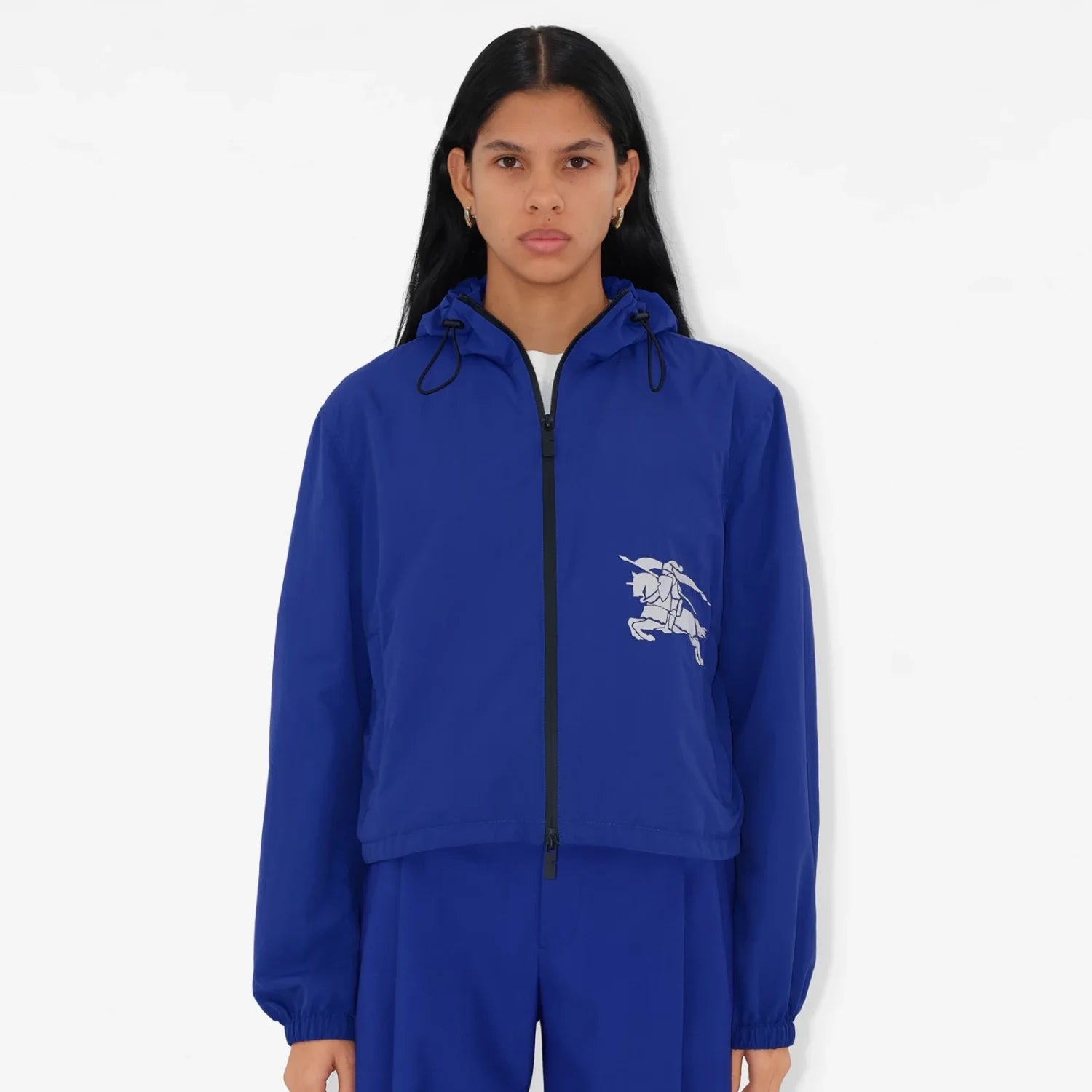 Women's Spring and Autumn Solid Color Logo Printed Hooded Zipper Long Sleeve Jacket #72151