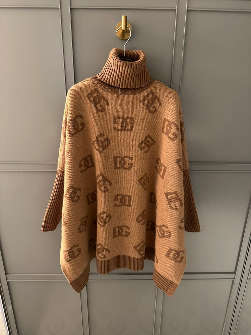 Women's Spring and Autumn Khaki Wool Turtleneck Sweater Pullover #72652