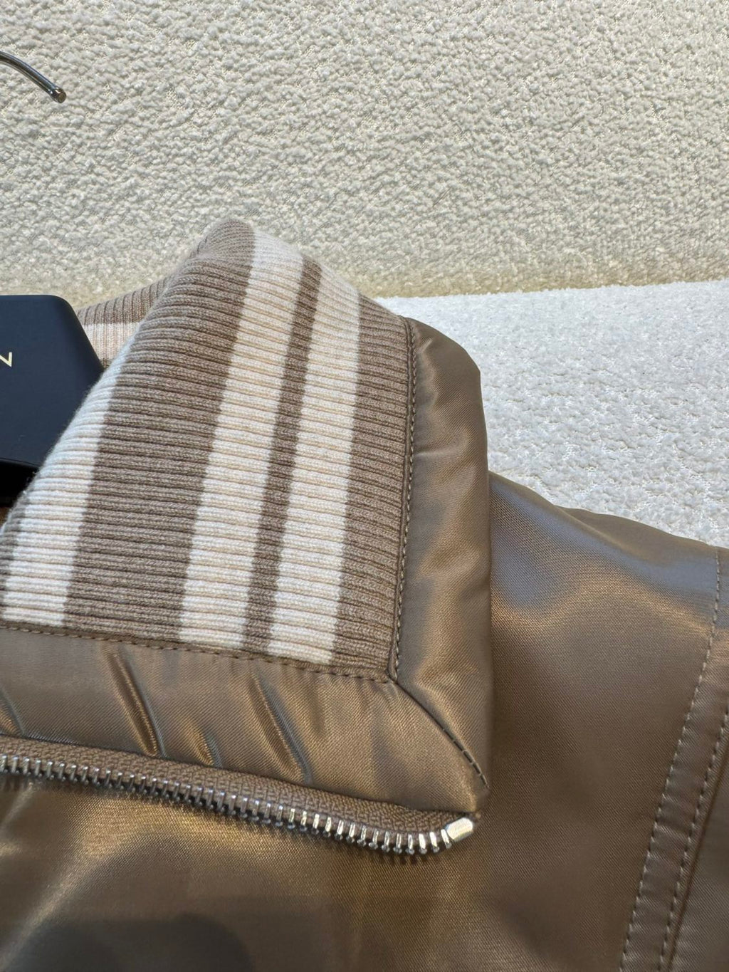 Satin Material Lapel Classic Monogram Aged Pattern Pilot Jacket #194241