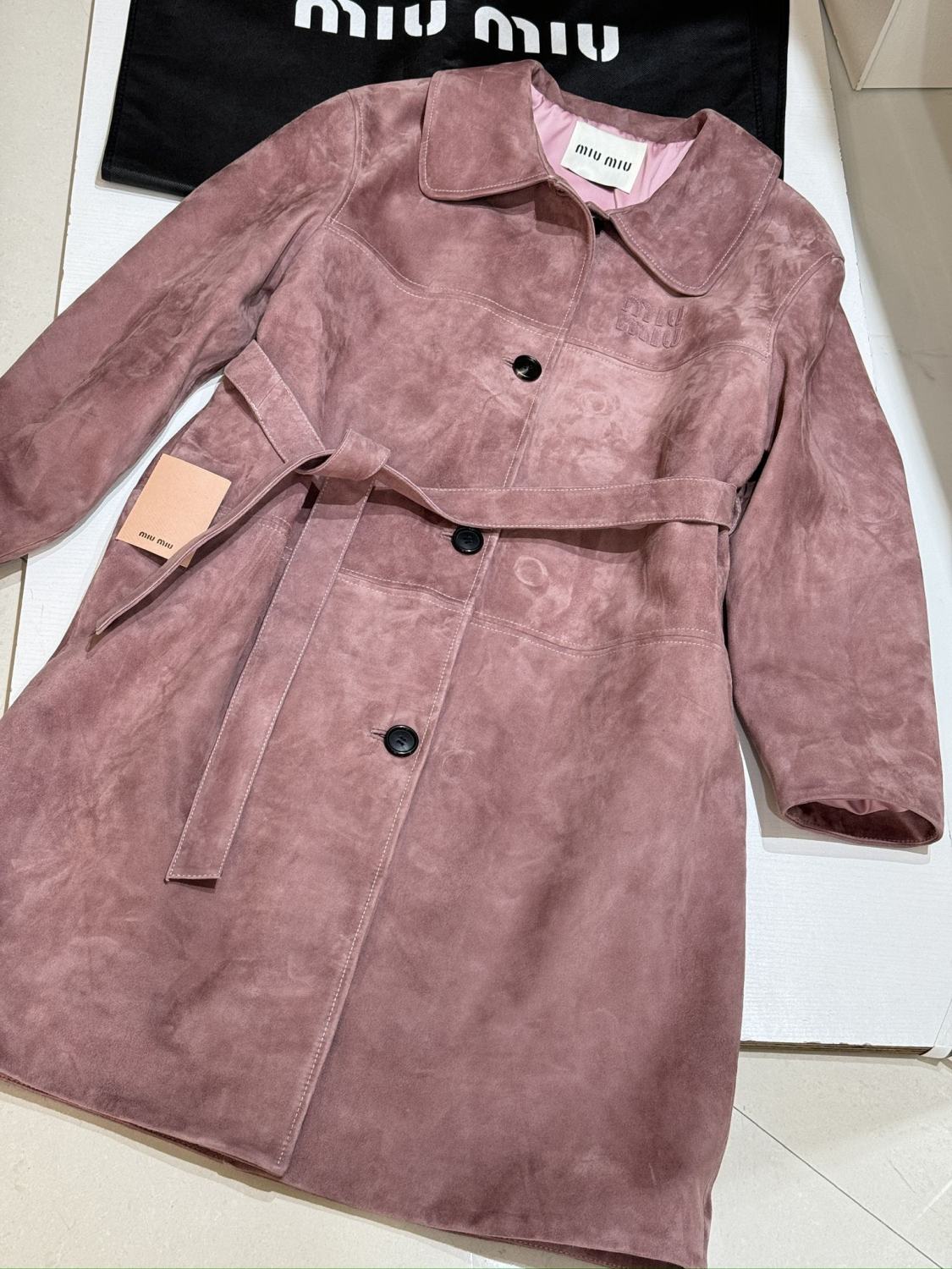 Women's Solid Color Logo Lapel Suede Single Breasted Pants Coat Jacket #72796