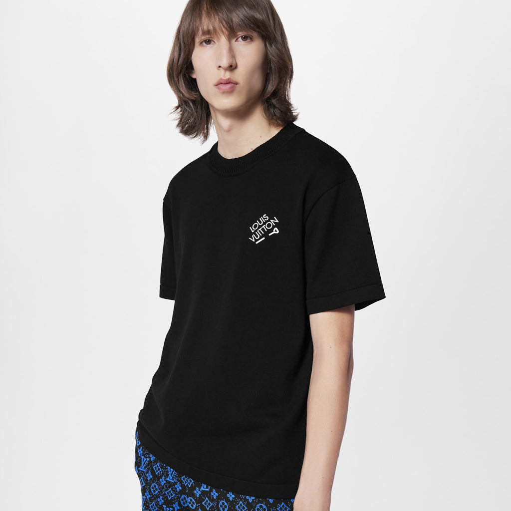 Men's Summer Solid Color Embroidered Logo Pin Crew Neck Cotton Short Sleeve T-Shirt #98211