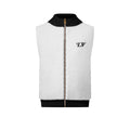 1VMen's Reversible Shearling Hooded Vest With Embroidered Badge Sleeveless Fashion Jacket For Fall/winter #9327Z