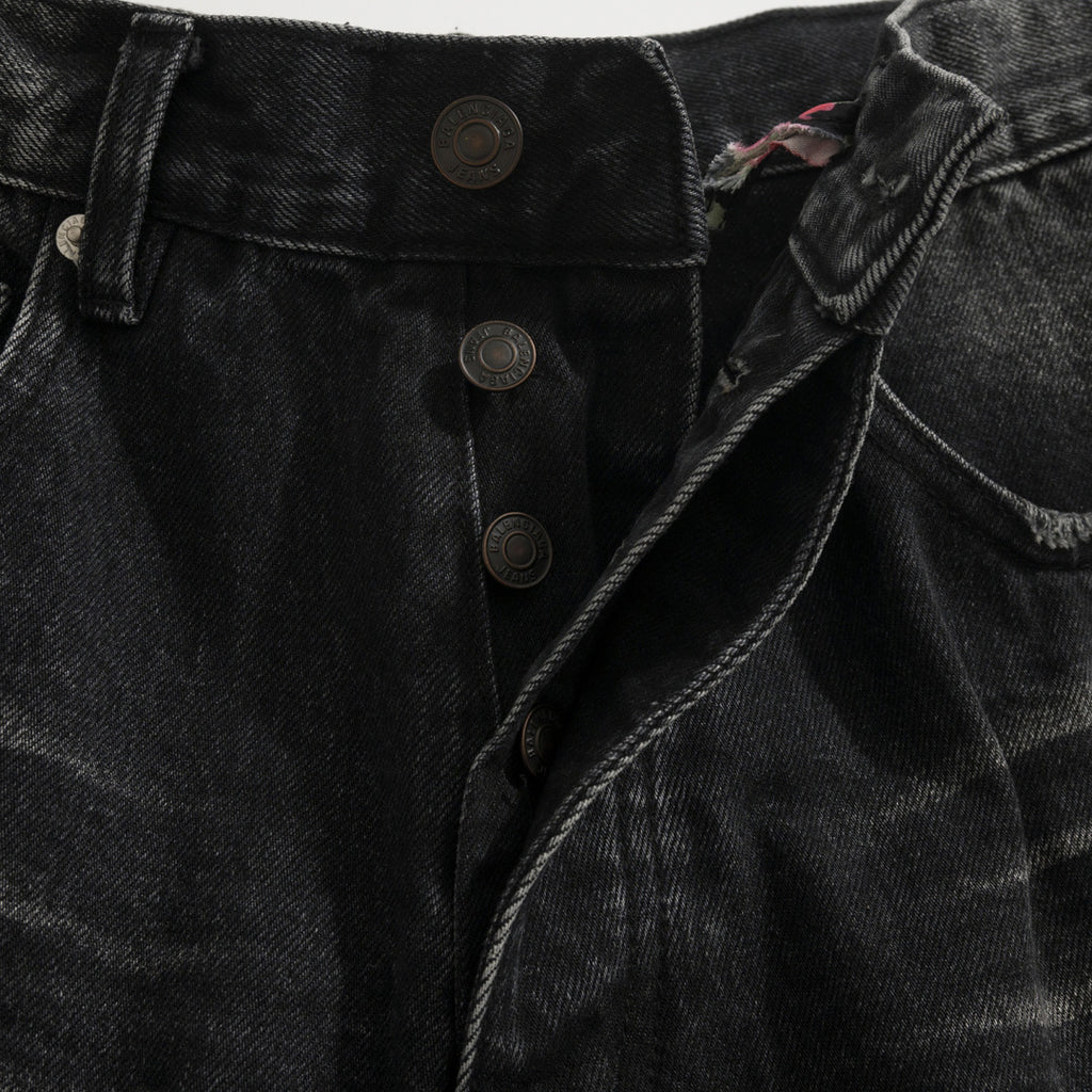 BLCG 2025ss Men's Loose Fit Waxed Denim Jeans Long Pants Trousers #82551A