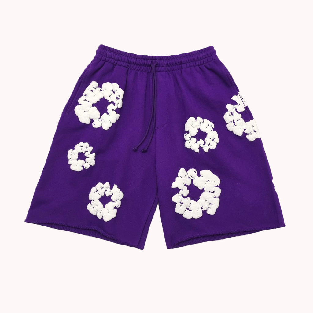 Denim Tears Men Women Spring Summer Trend High Street Kapok Flower Casual Cotton Loose Shorts Fashion Pants Ngvp #8876