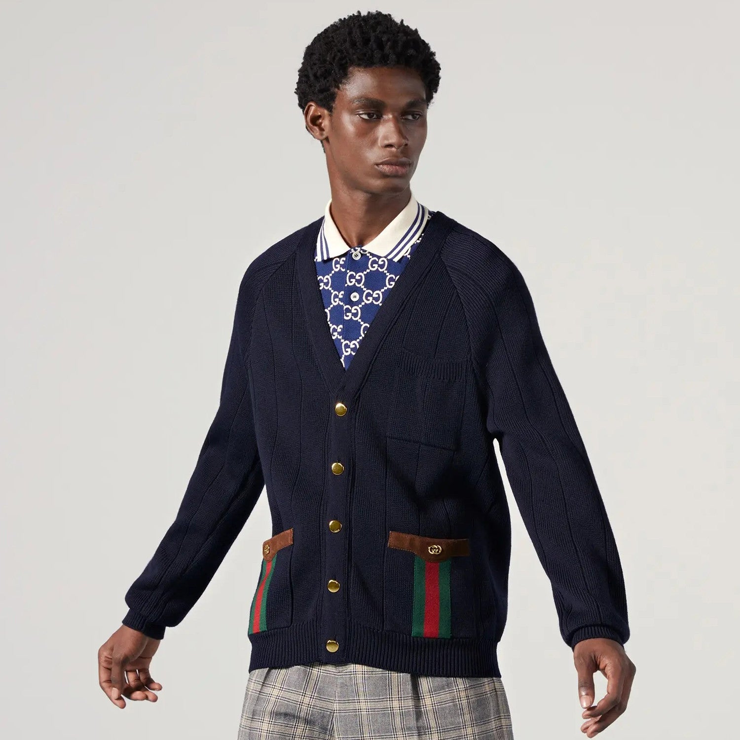 Men's Autumn and Winter Wool Blend V-Neck Loose Long Sleeve Knit Cardigan #99182