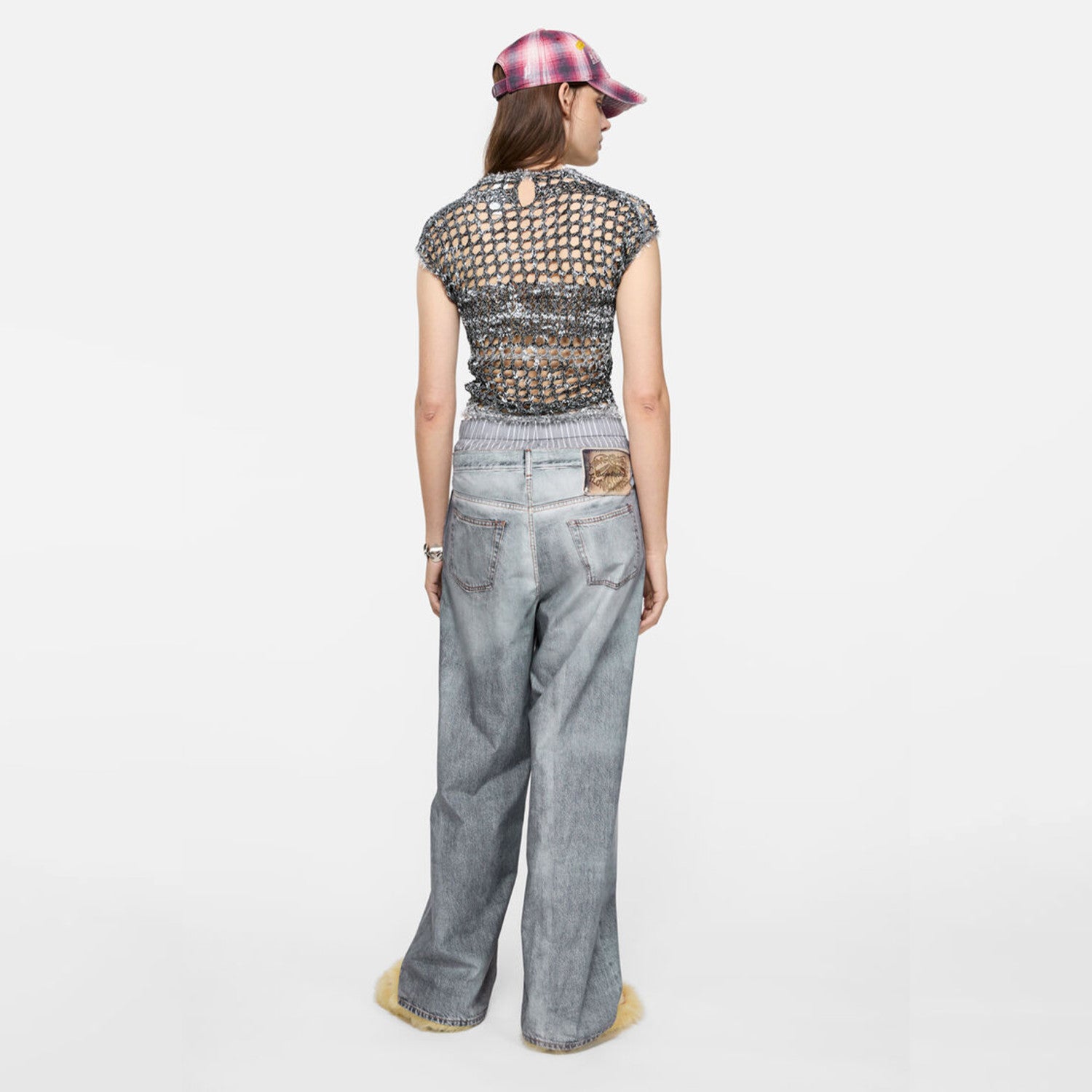 Women's Spring And Summer Double Pants Waist Vintage Old Washed High Waist Loose Cotton Wide Leg Straight Pants Ngvp #1895