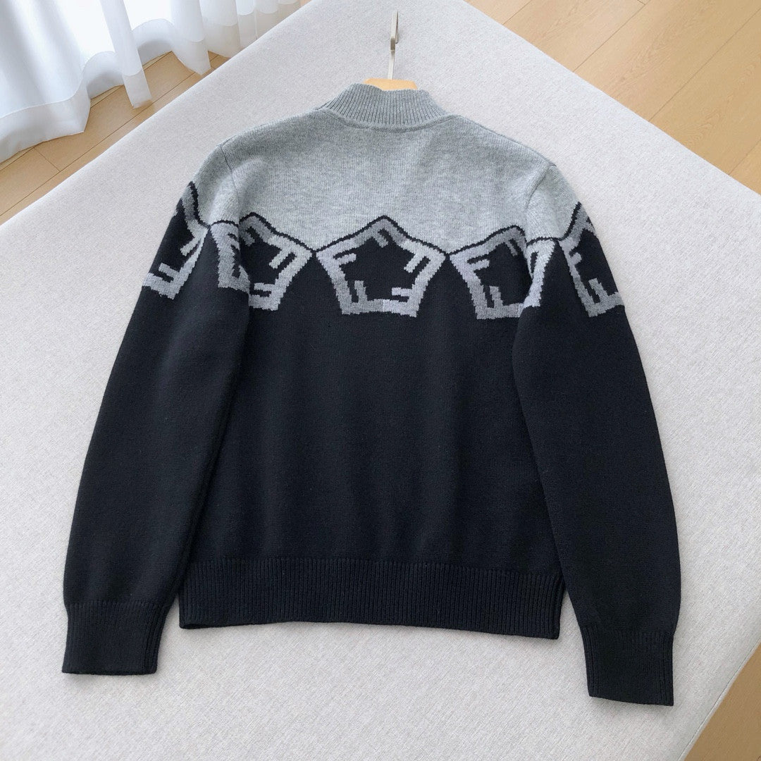 Men's Spring And Autumn Grey Loose High Neck Knit Pullover Jumper Sweater #97844